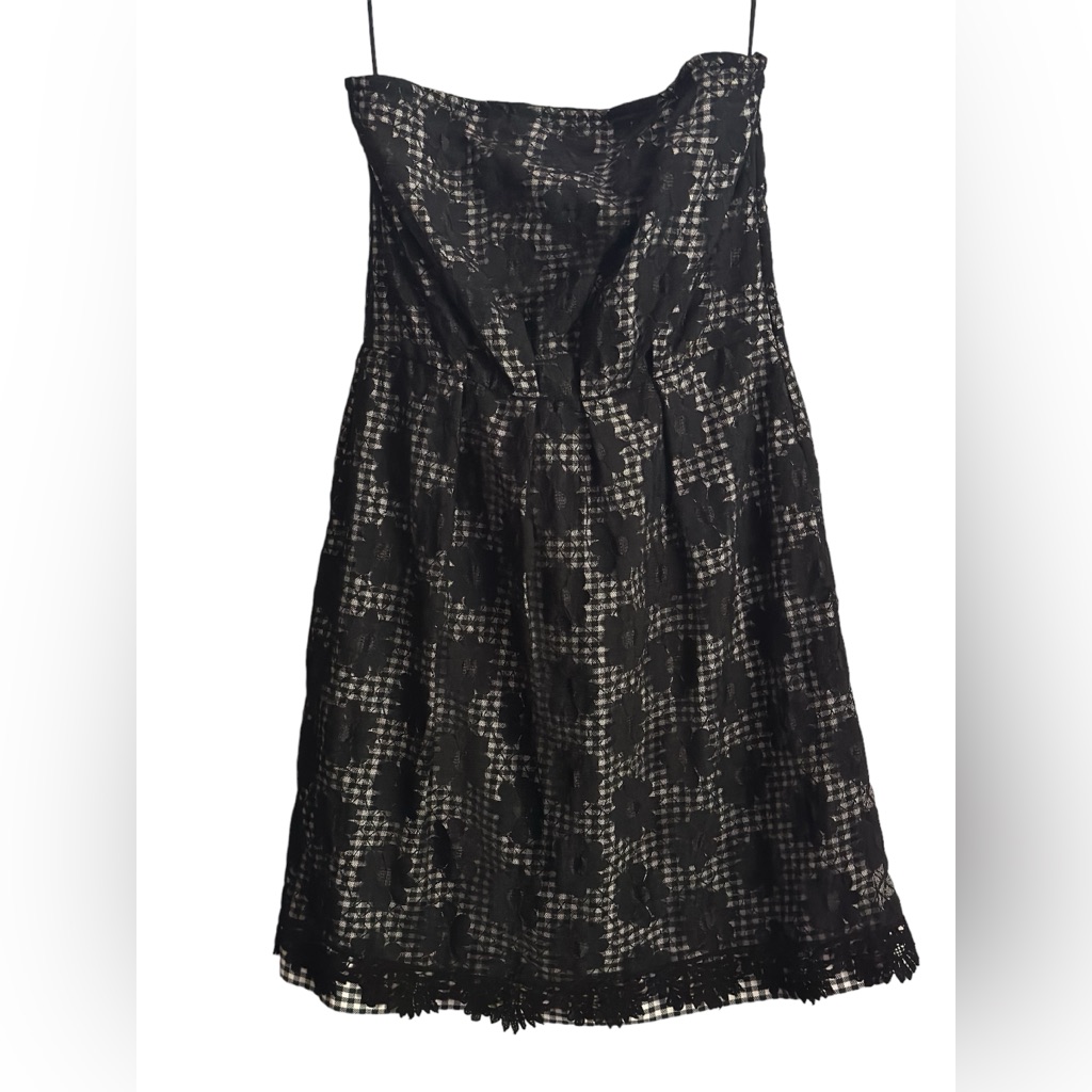 See By Chloe Strapless Lbd Dark Fairy Gingham Lace Dress Blac Whimsygoth, 8